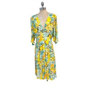 Anthropologie FAITHFULL THE BRAND Rafa Annina Floral Midi Dress Size 8